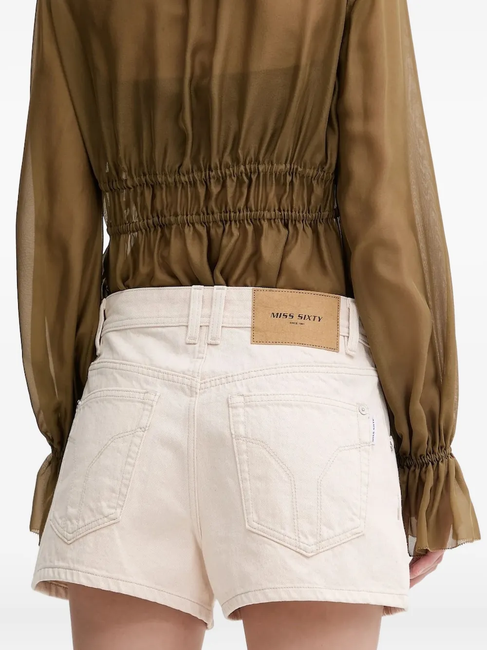 Miss Sixty Denim shorts met zakken - Wit