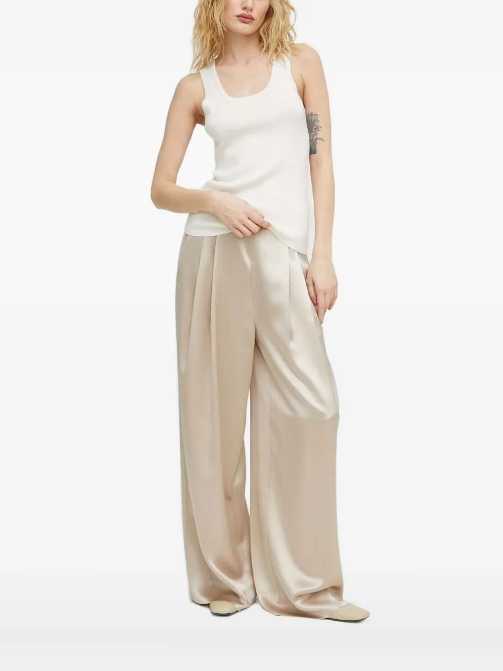 lovechild Top a coste con scollo ampio - Bianco