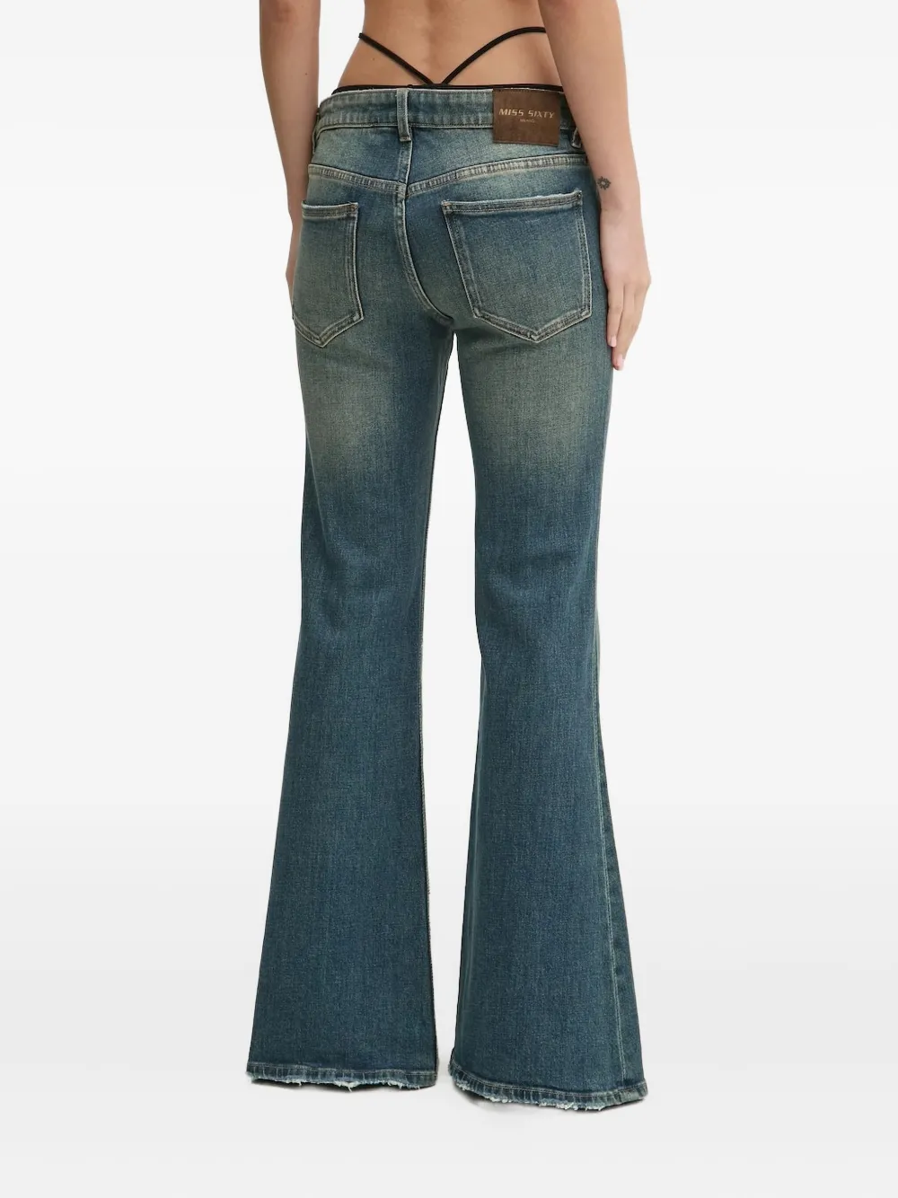 Miss Sixty bikini-waist flared jeans - Blauw