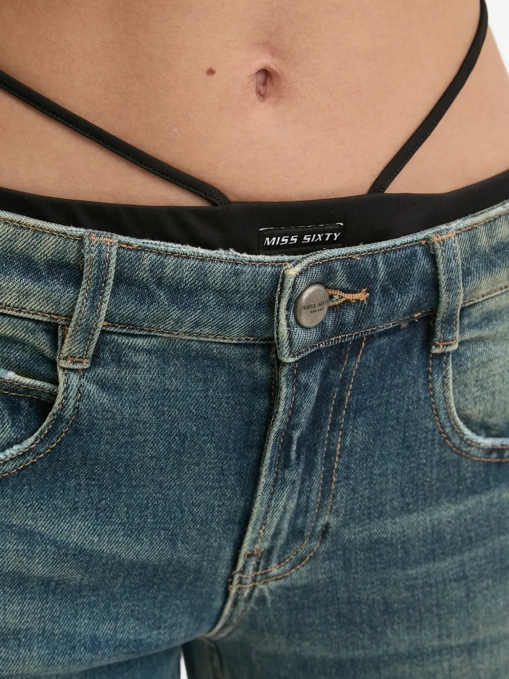 Miss Sixty Flared jeans met bikinitaille Blauw
