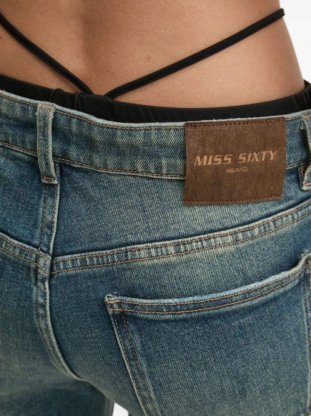Miss Sixty Flared jeans met bikinitaille Blauw