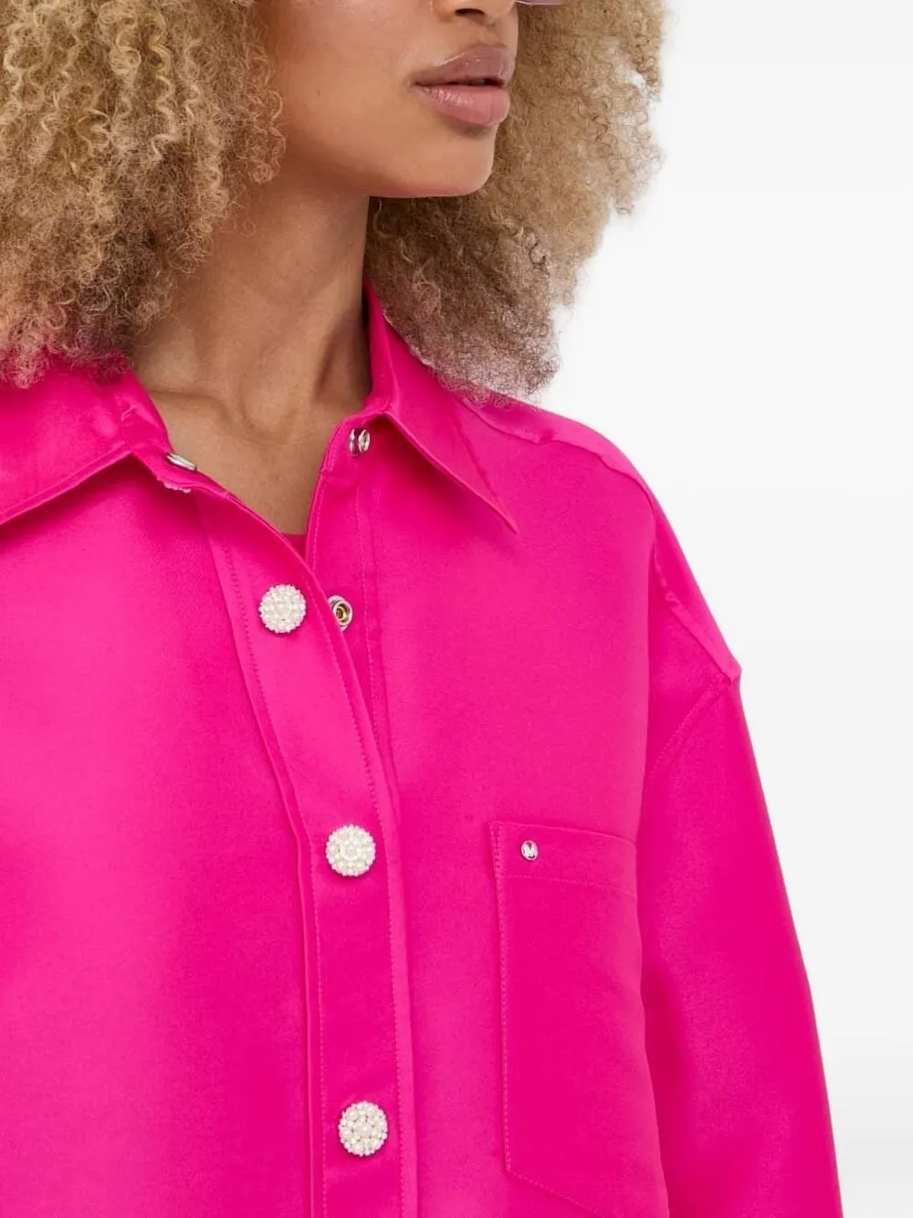 Miss Sixty Blouse verfraaid met parel Roze