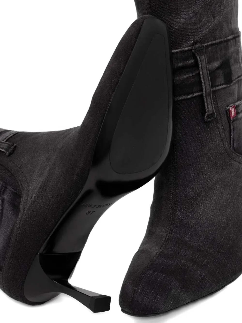 Miss Sixty pocket detail knee-high boots Black