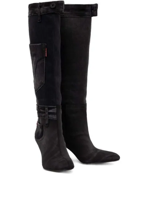 Miss Sixty pocket detail knee-high boots