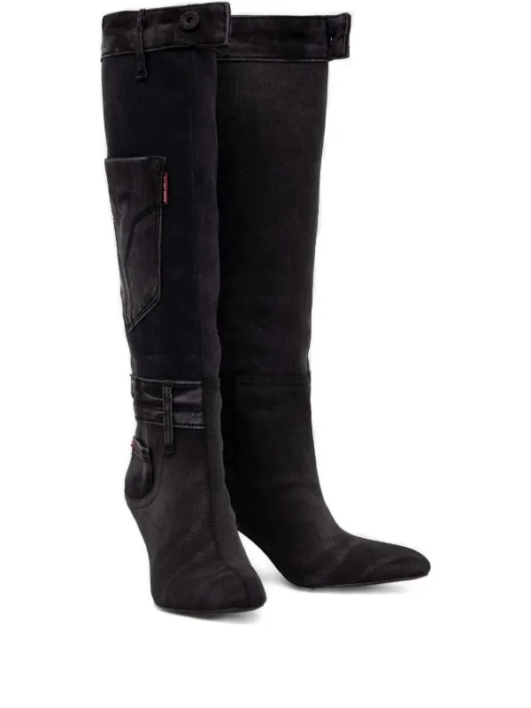 Miss Sixty Pocket Detail knee-high Boots | Black | FARFETCH