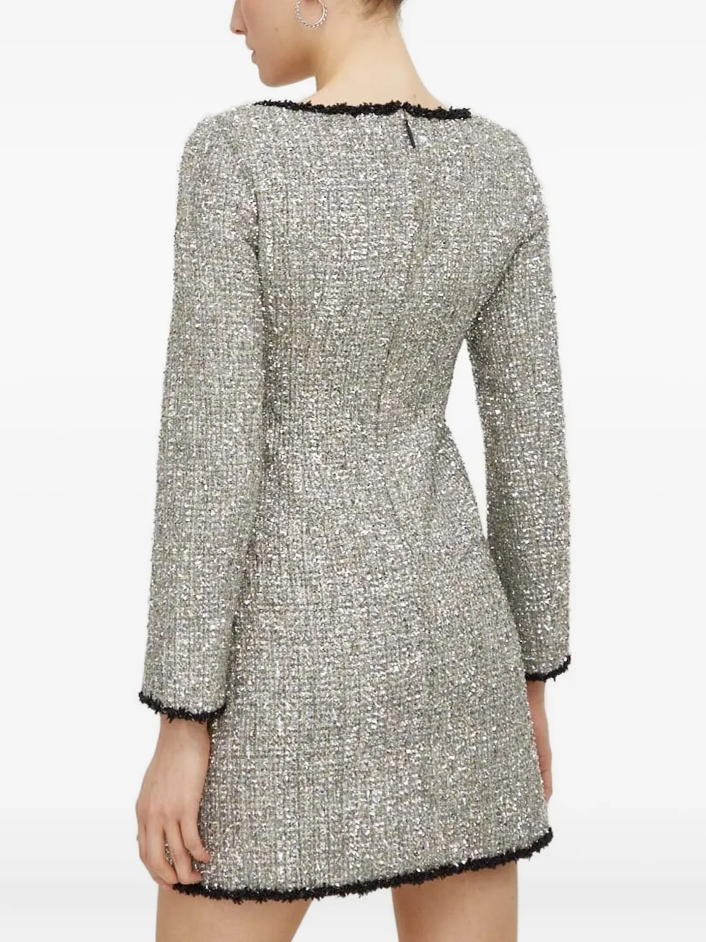 Miss Sixty Tweed jurk met pailletten en lange mouwen - Grijs