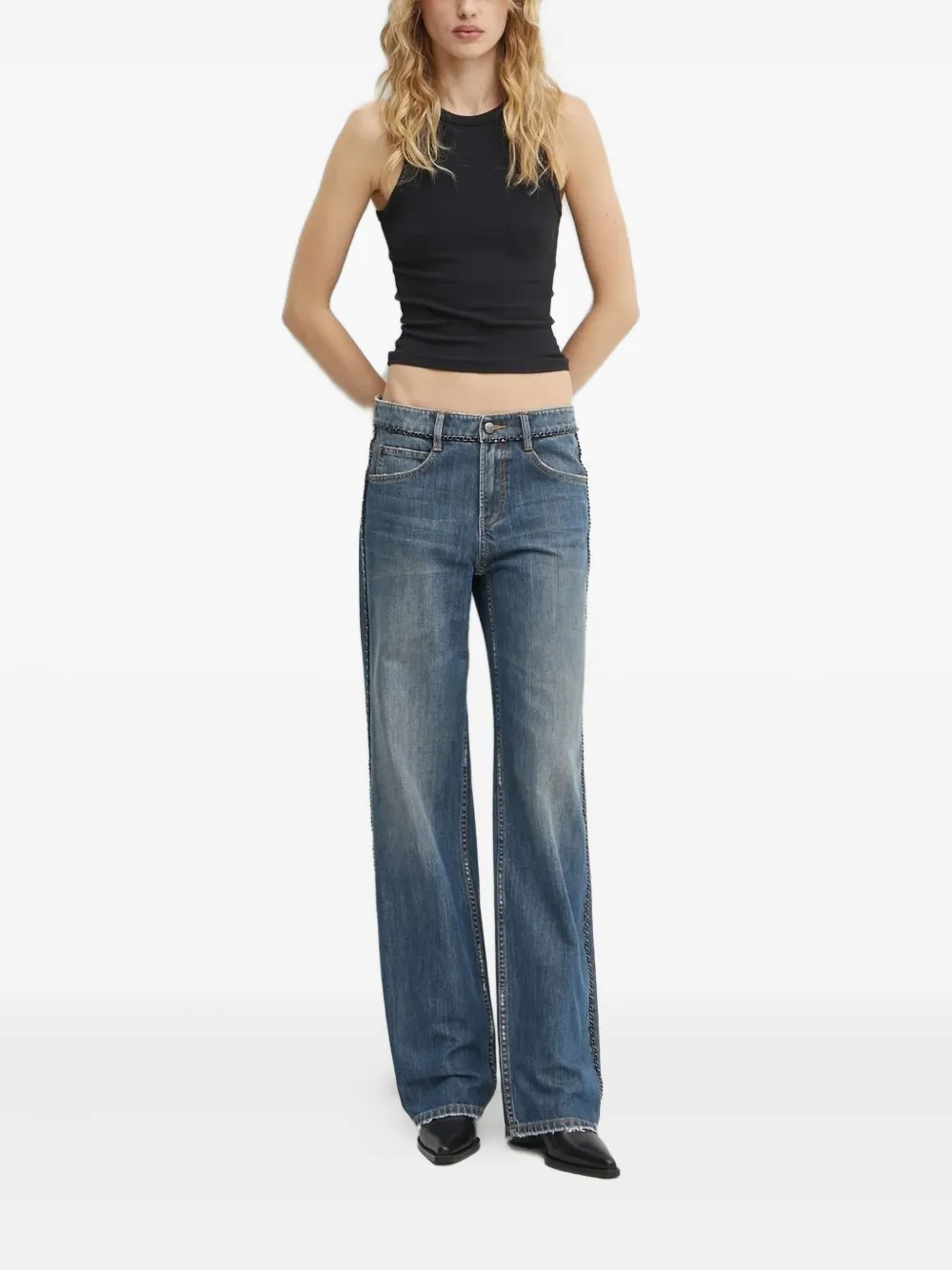Miss Sixty Jeans verfraaid met ketting - Blauw