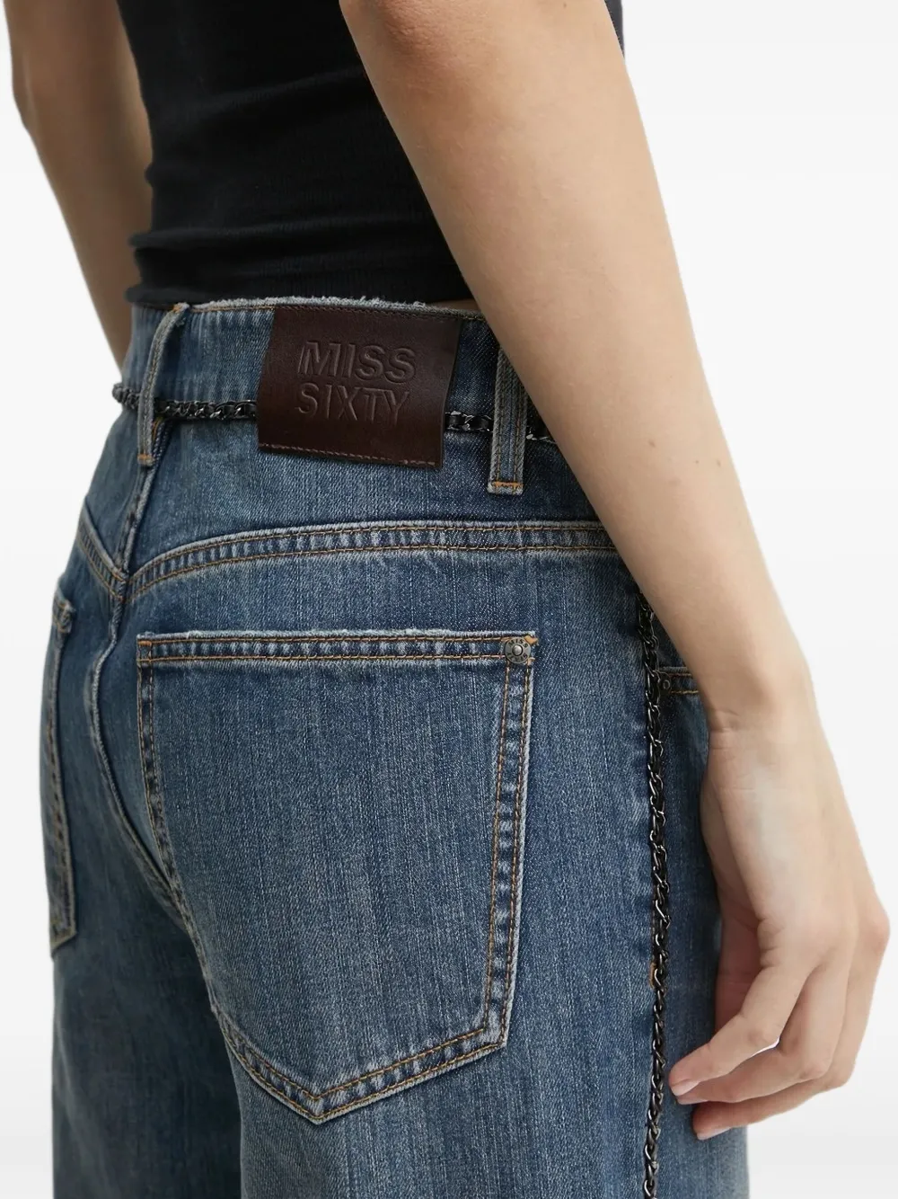 Miss Sixty Jeans verfraaid met ketting Blauw