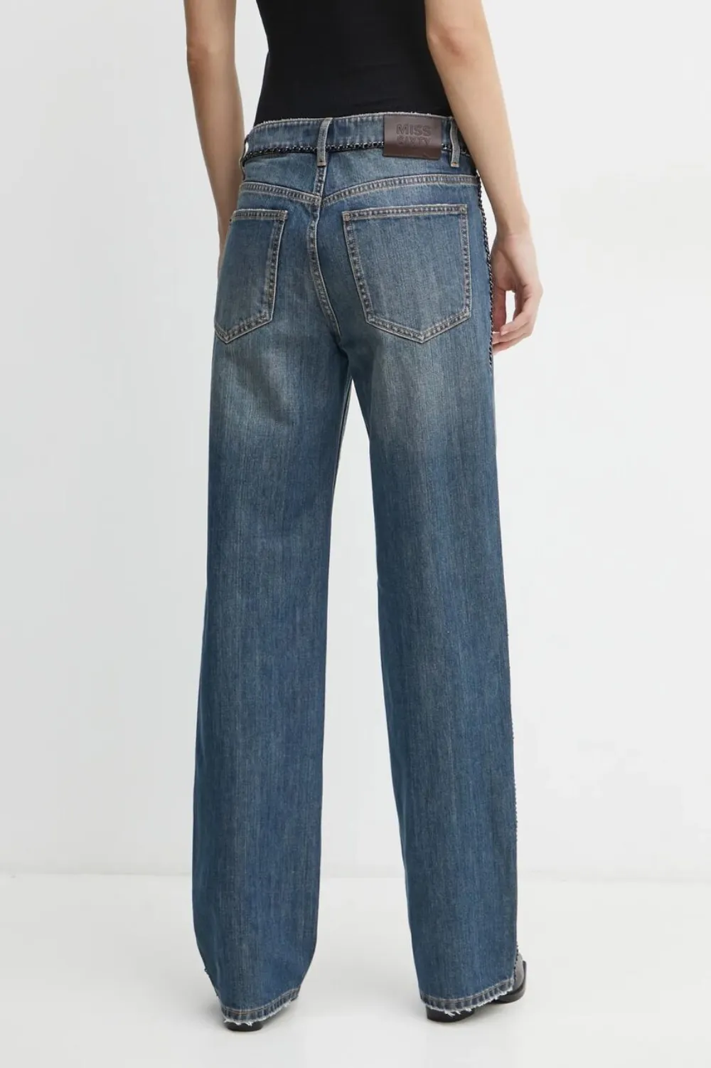 Miss Sixty Jeans verfraaid met ketting Blauw
