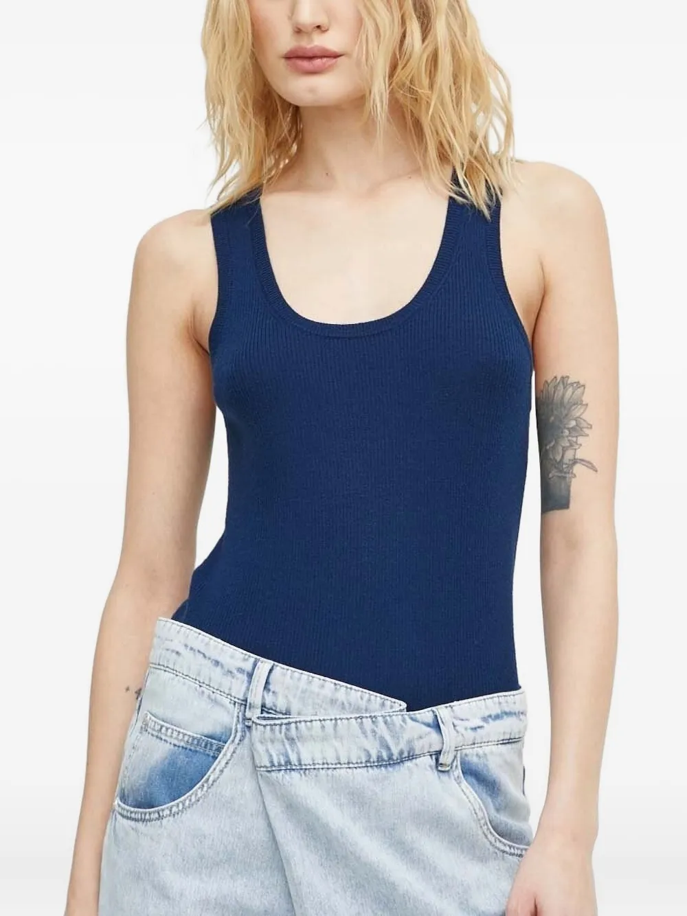 lovechild Tanktop met diepe ronde hals Blauw