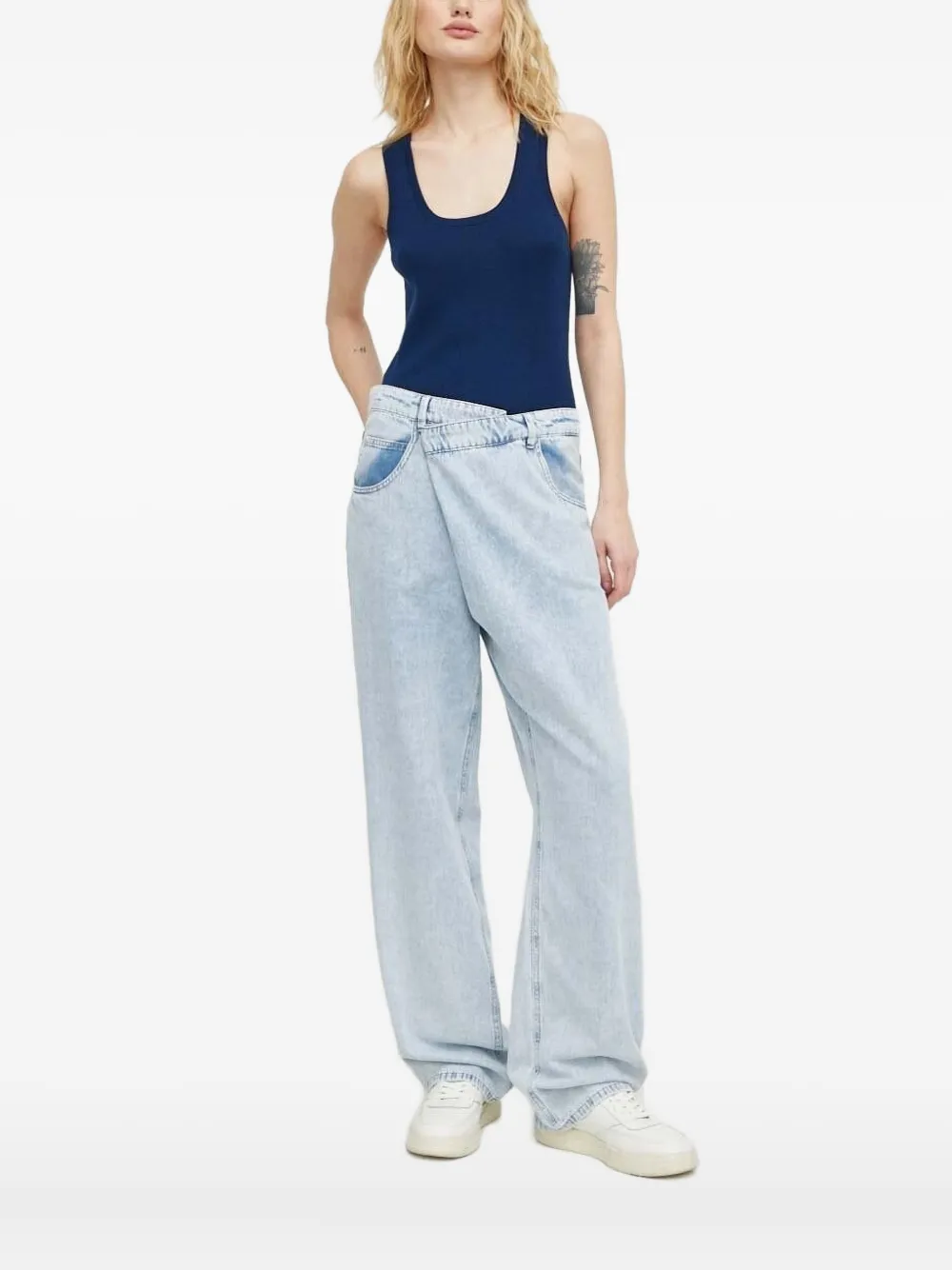 Lovechild Tanktop met diepe ronde hals Blauw