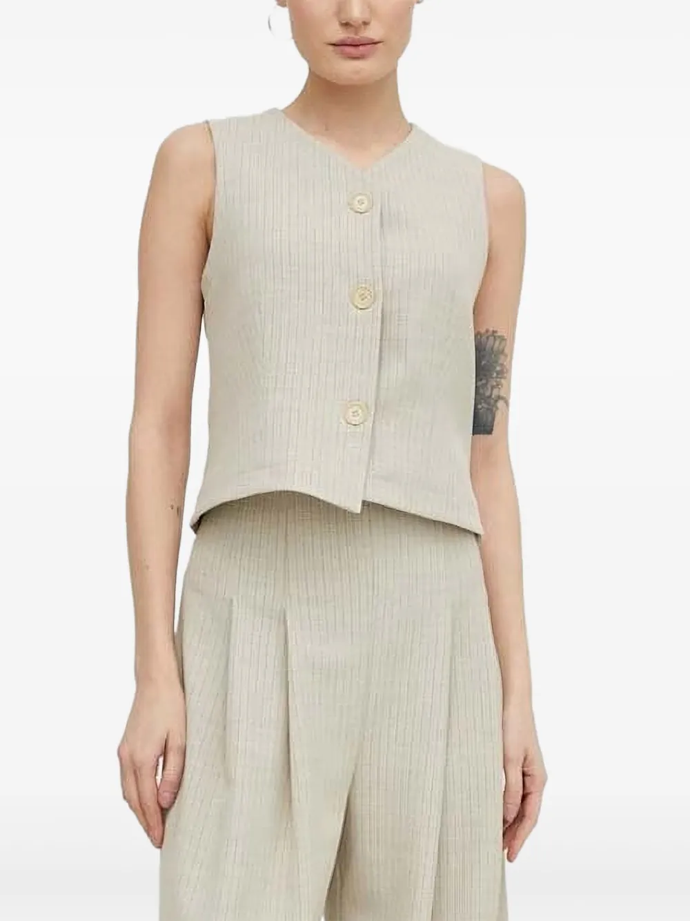 lovechild Top smanicato gessato - Toni neutri