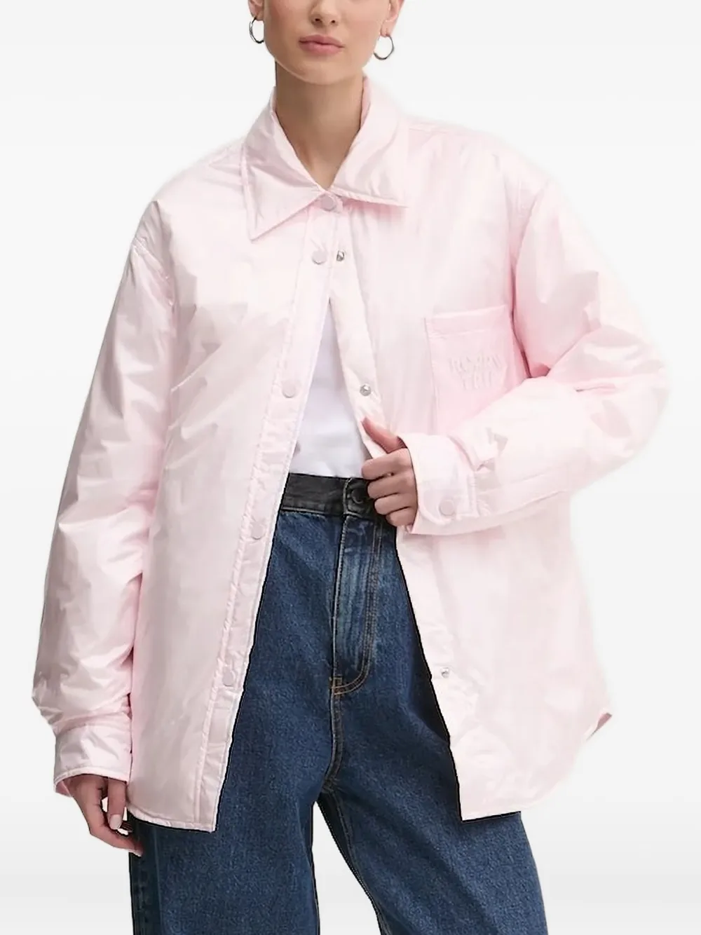 Miss Sixty letter-patch shirt jacket Roze