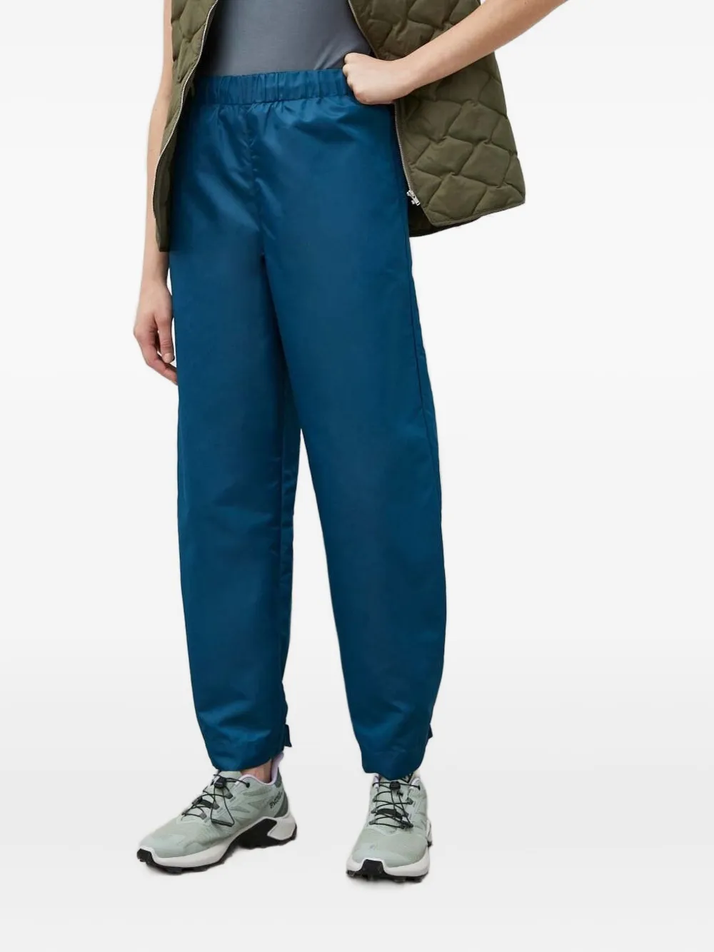 Lovechild Straight broek met elastische tailleband en omgeslagen pijpen Blauw