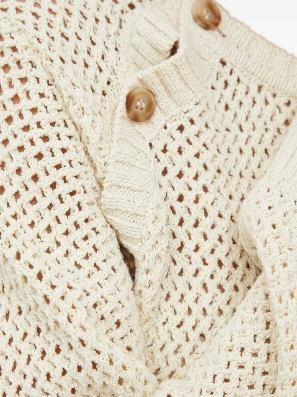 Lovechild Button-detail Open-knit Sweater In White