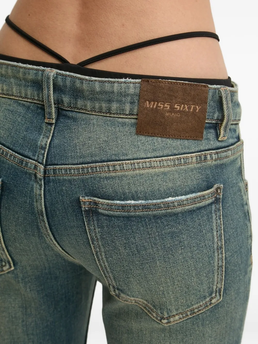 Miss Sixty Jeans met franje afwerking Blauw