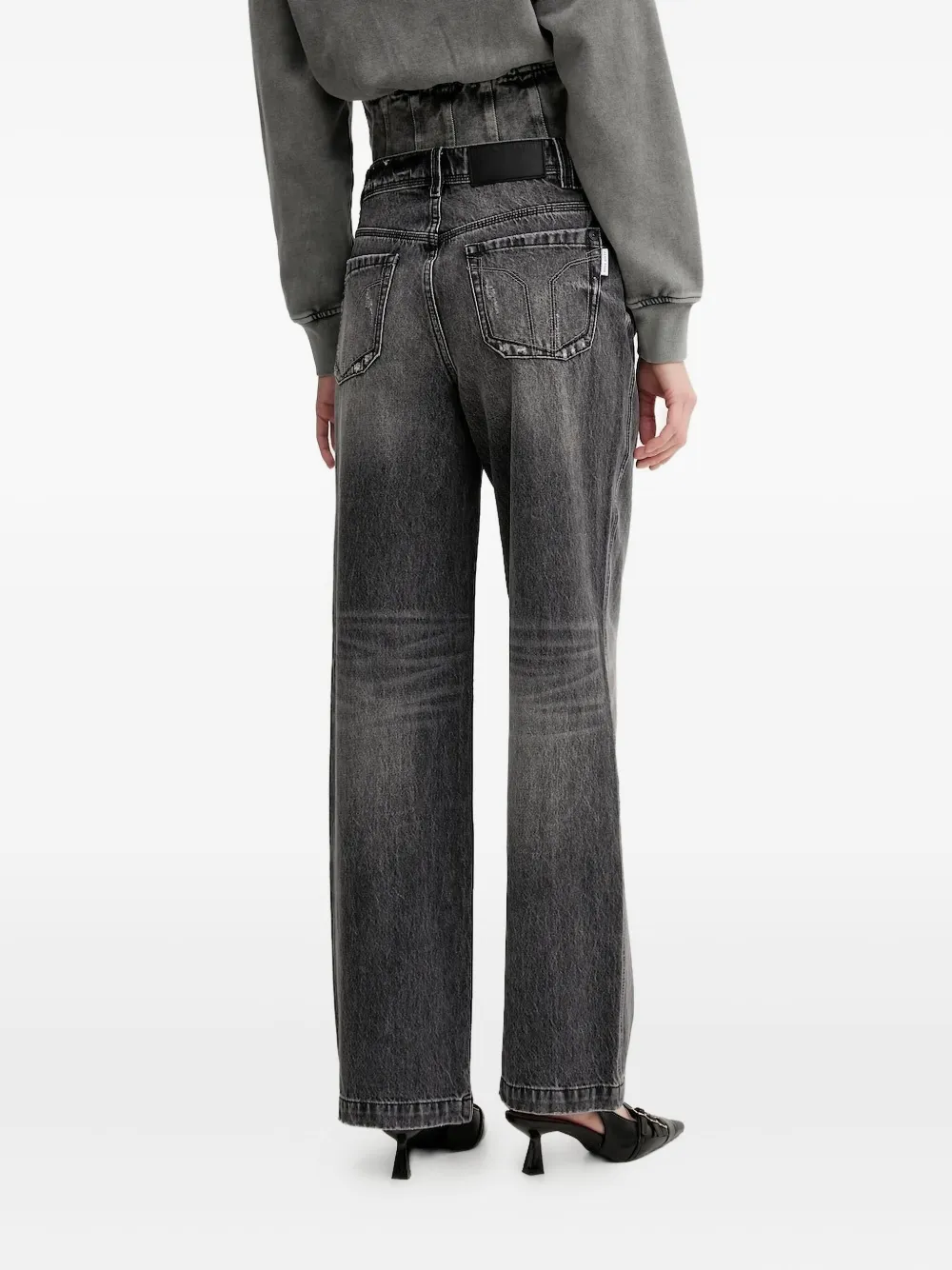 Miss Sixty Jeans met wijde pijpen en vervaagd effect - Grijs