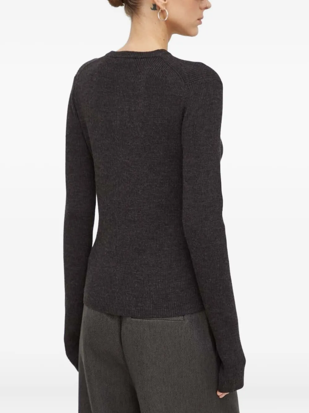 Lovechild Ribbed Button Cardigan In Black