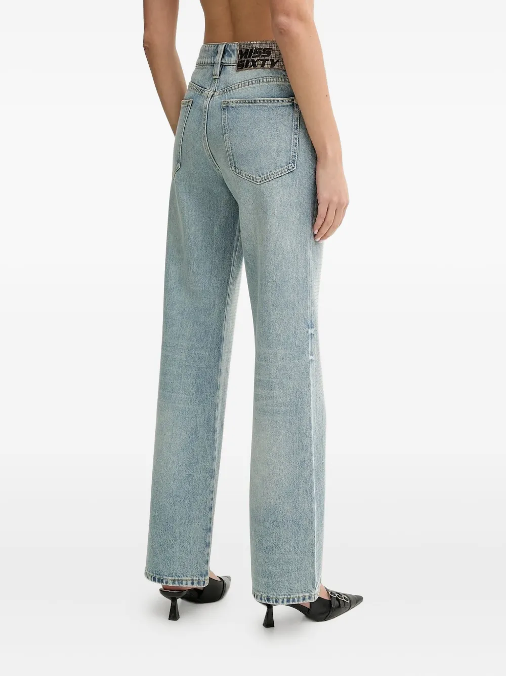 Miss Sixty Katoenen jeans met logoplakkaat - Blauw