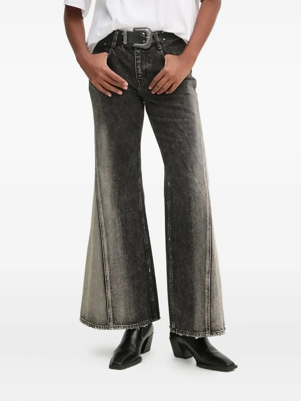 Miss Sixty Jeans met split en acid-wassing Zwart