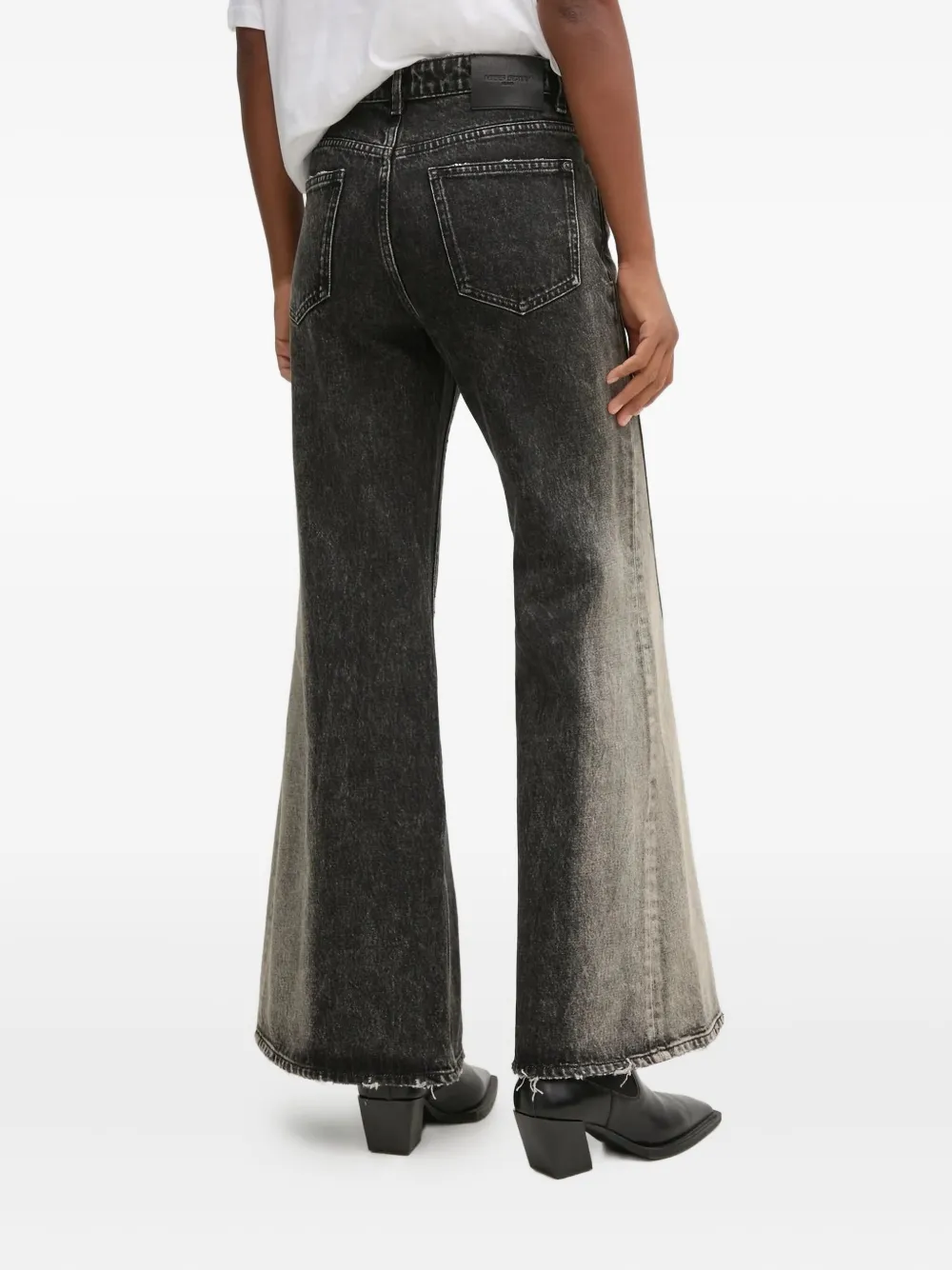 Miss Sixty acid-wash split-leg jeans - Zwart