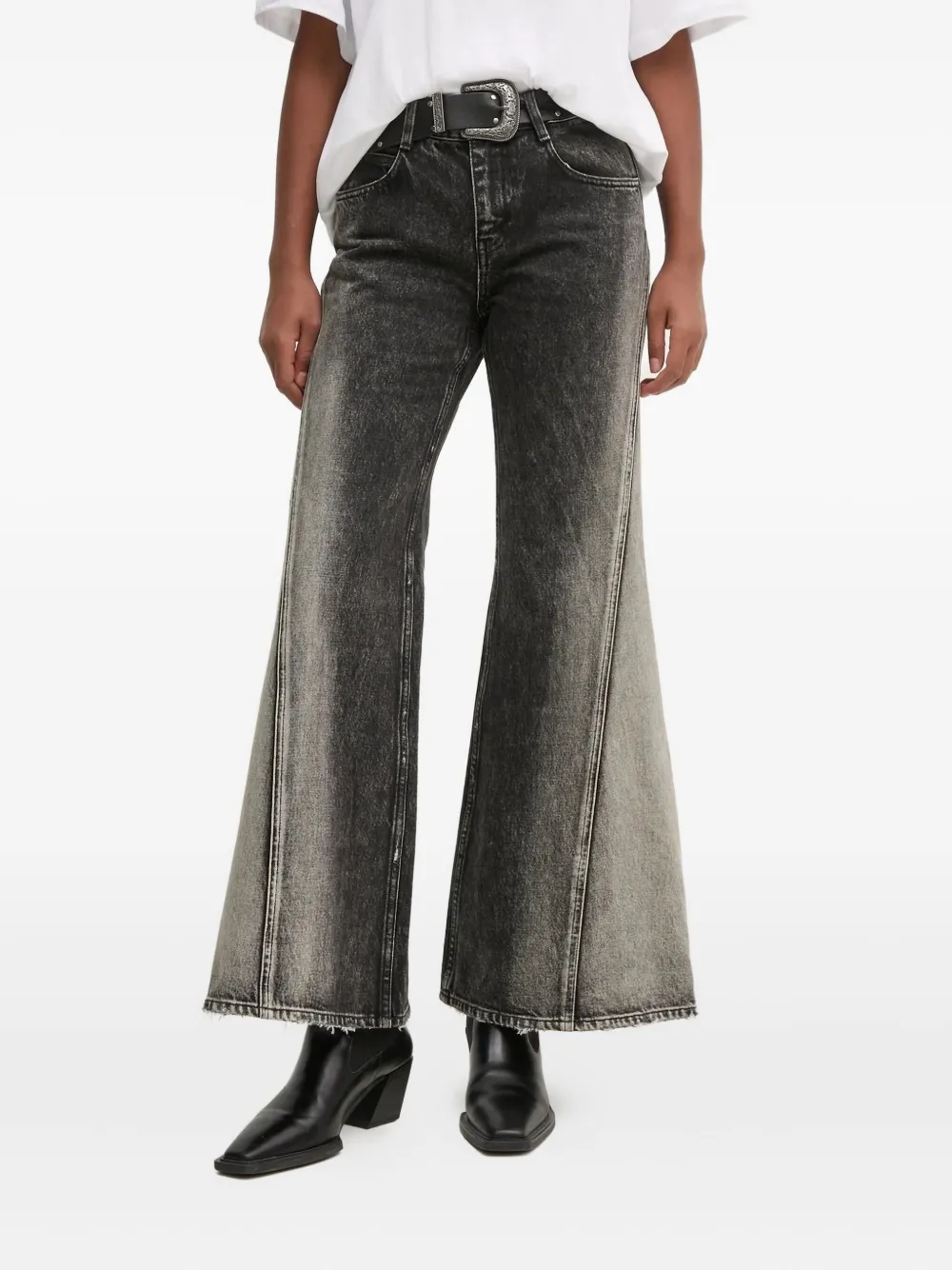 Miss Sixty Jeans met split en acid-wassing Zwart