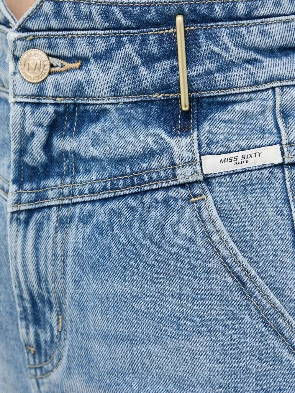 Miss Sixty Denim shorts met kettingslot Blauw