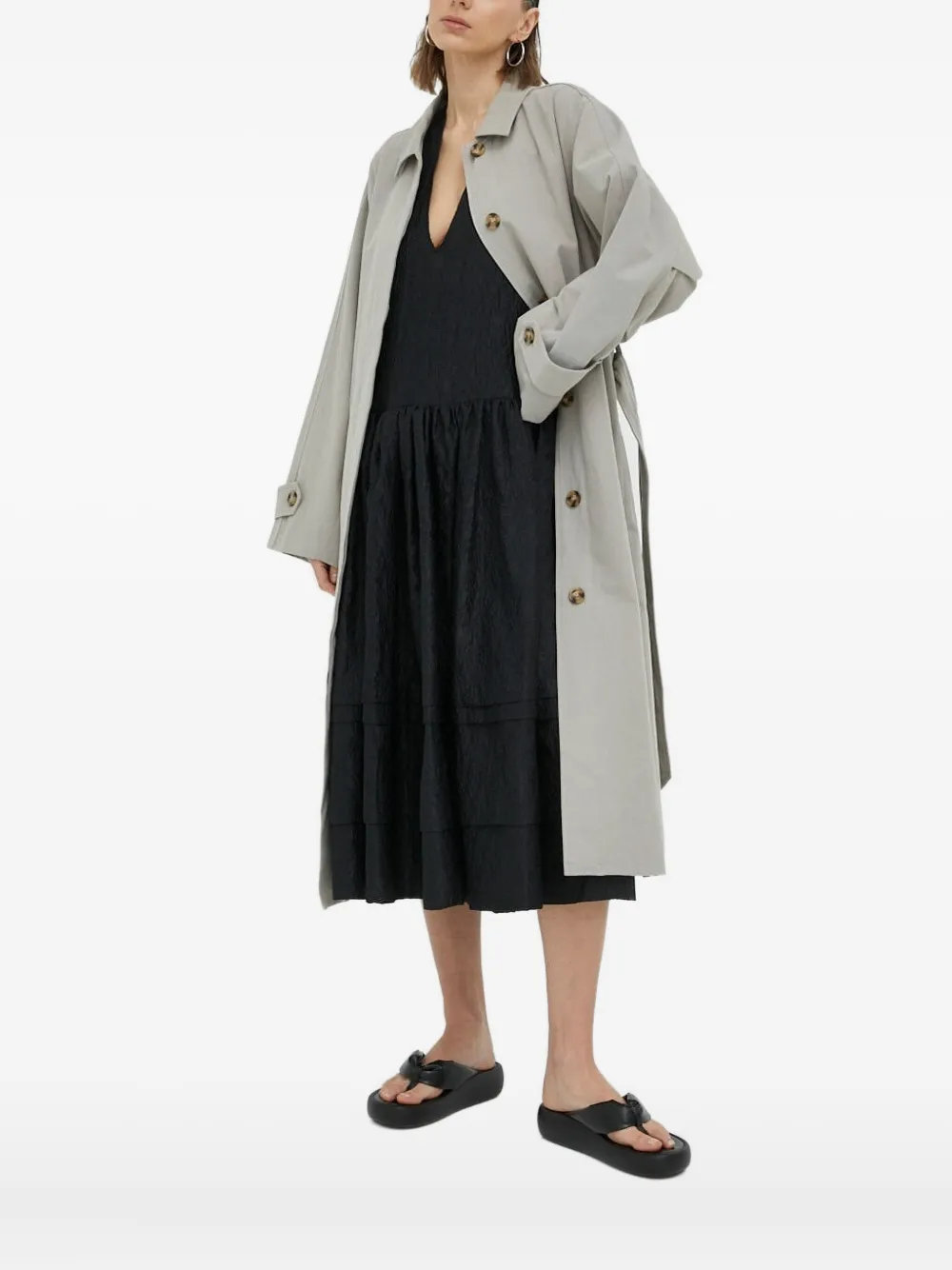 Lovechild Janine trenchcoat met ceintuur Grijs