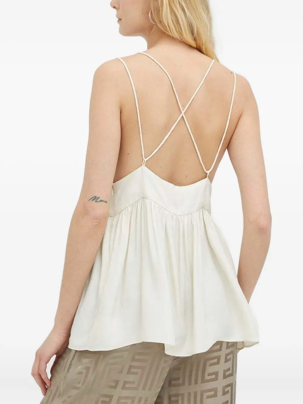 Lovechild tie-strap smocked blouse - Wit