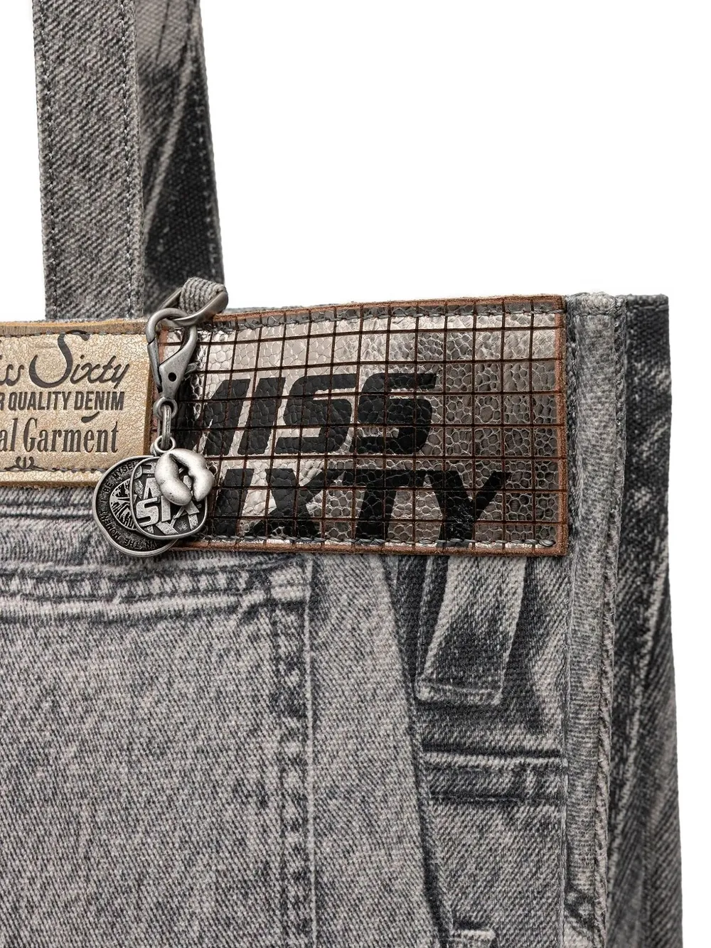 Miss Sixty Shopper met denim-print - Grijs