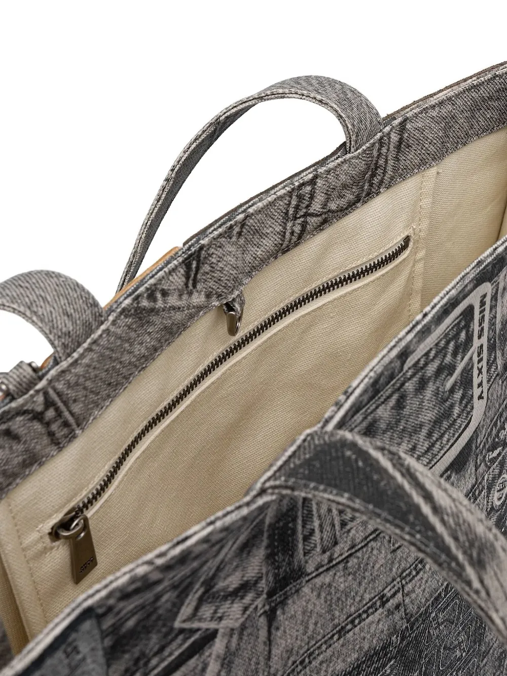 Miss Sixty Denim-print Tote Bag In Gray