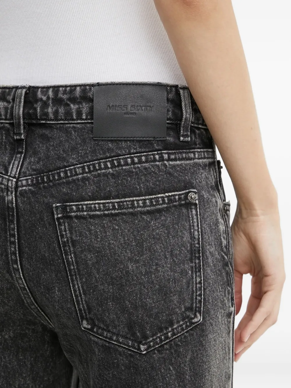 Miss Sixty Split-hem Jeans In Gray