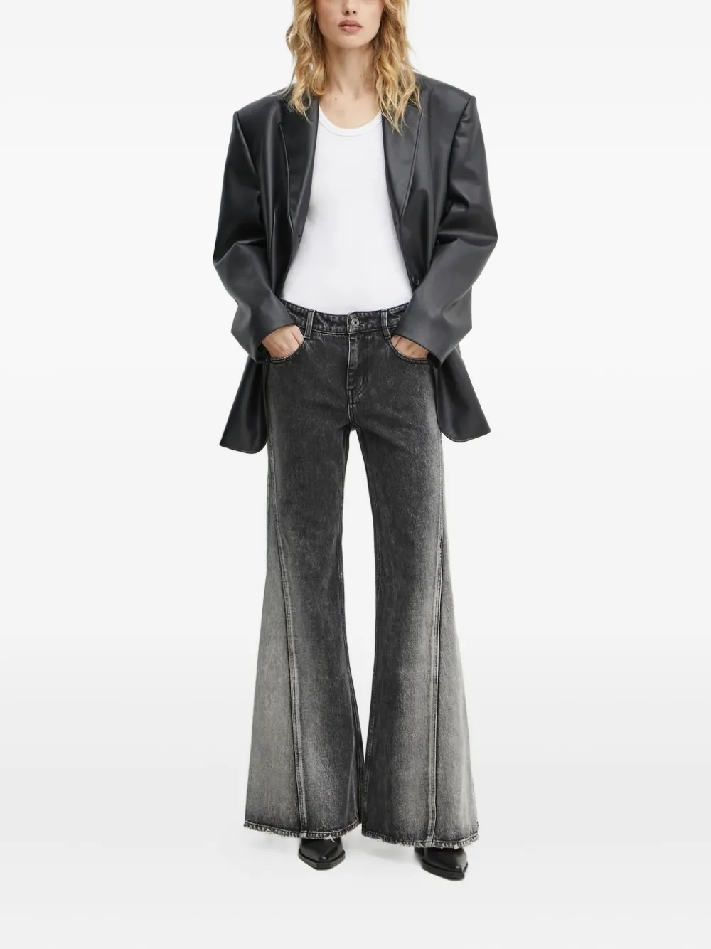 Miss Sixty Split-hem Jeans In Gray