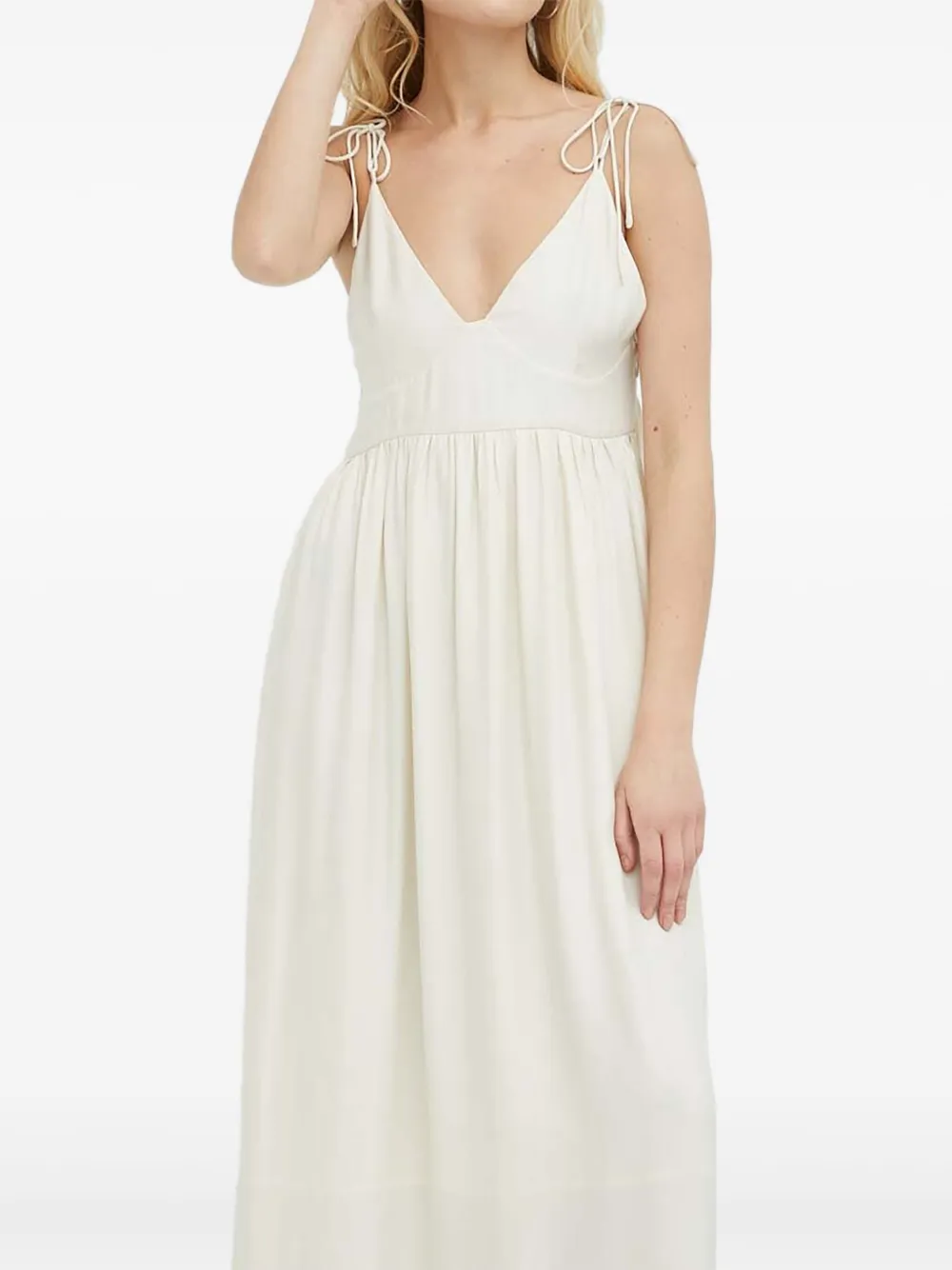 Lovechild tie-straps midi day dress - Beige