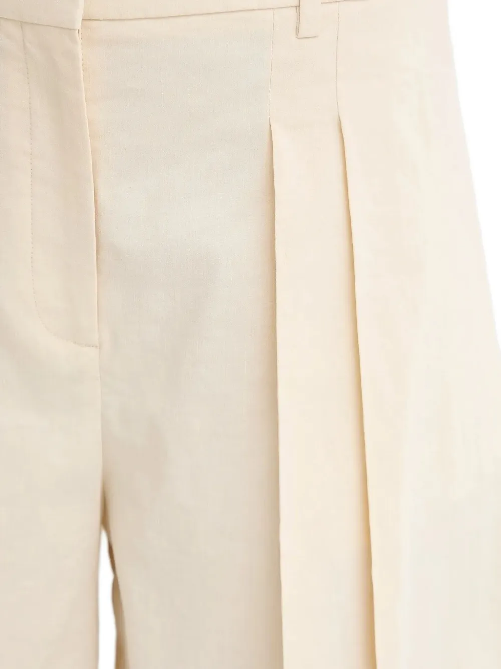 Theory Pleated-front Tailored Shorts In Neutral