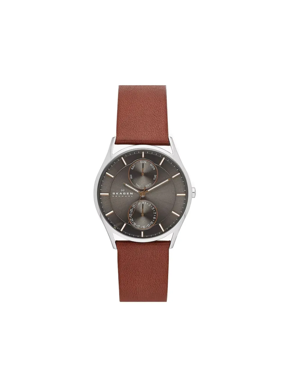 Skagen Holst Multifunction leather-strap 40mm - Marrone