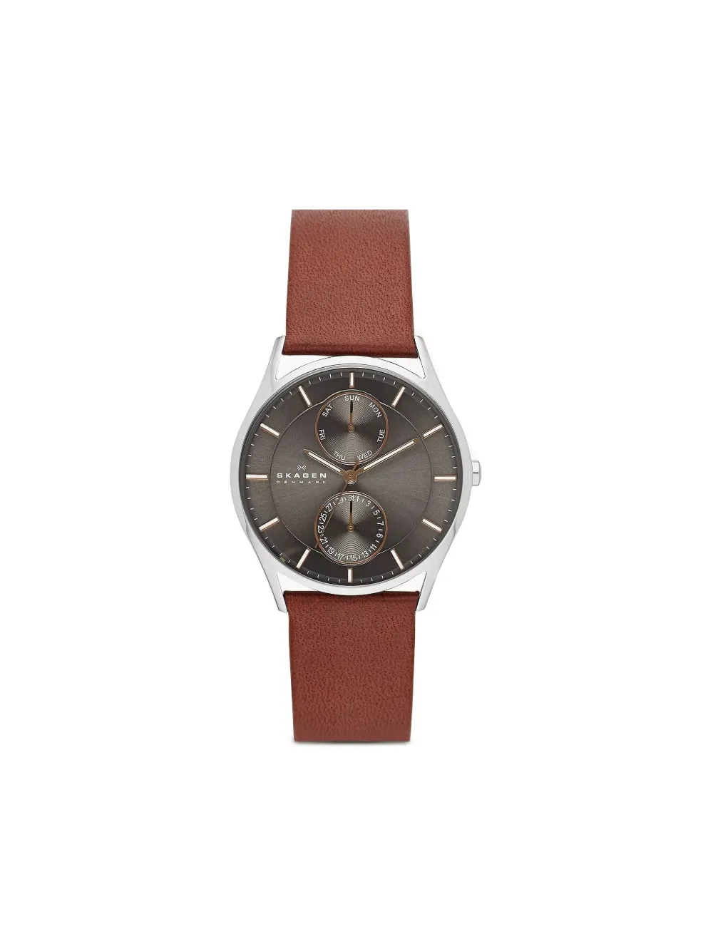 Skagen Holst Multifunction レザーストラップ 40mm - ブラウン Skagen Holst Multifunction レザーストラップ 40mm - ブラウン