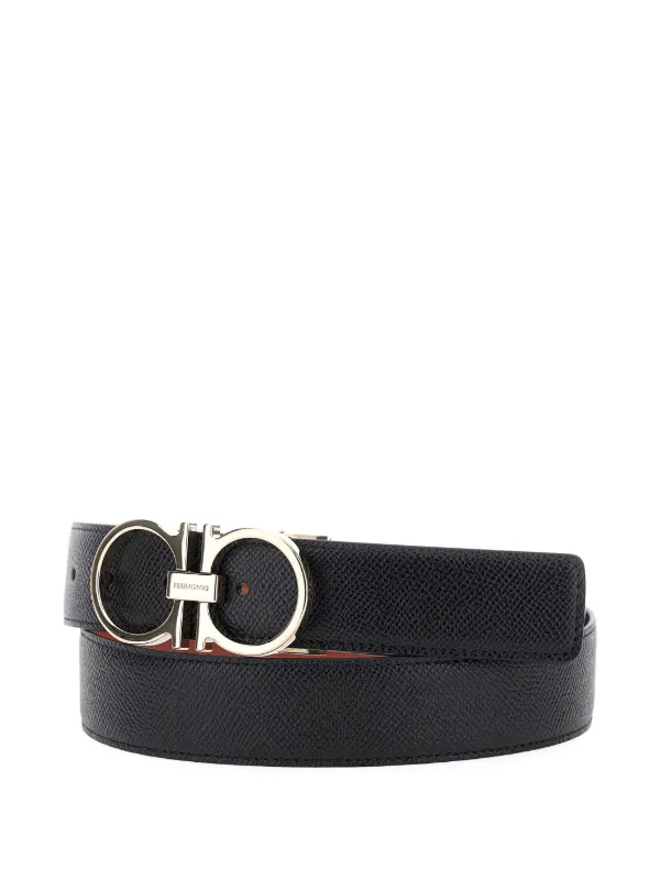 Ferragamo Gancini Buckle Reversible Belt Black FARFETCH JO