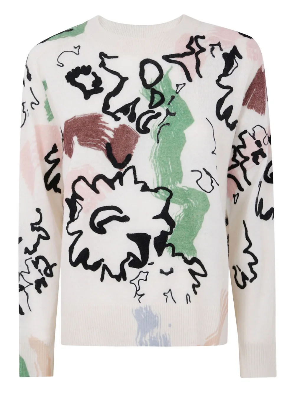 Paul Smith abstract-print crew-neck jumper | White | Image 1