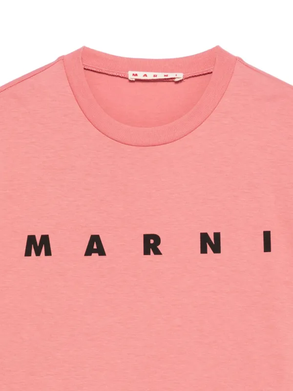 Marni Kids logo-print Cotton T-shirt | Pink | FARFETCH