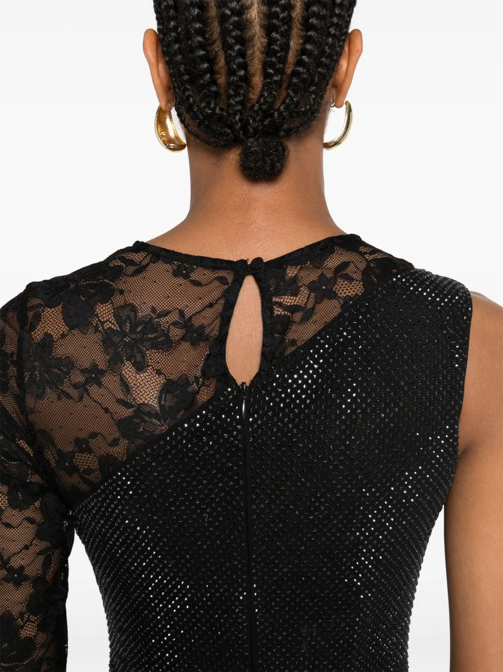 Self-Portrait rhinestone-embellished maxi dress Zwart