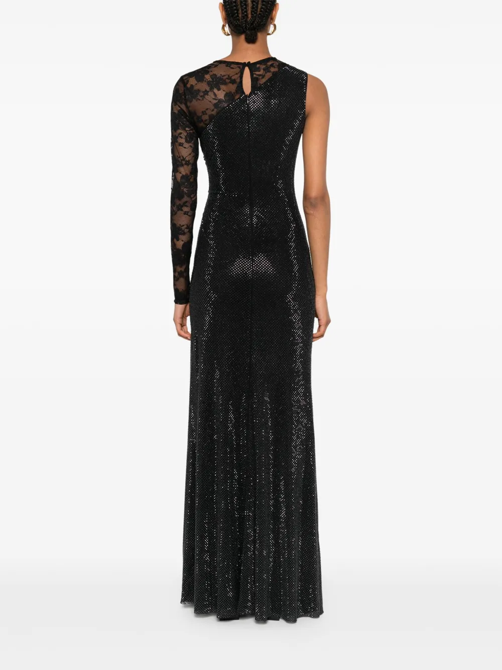Self-Portrait rhinestone-embellished maxi dress Zwart