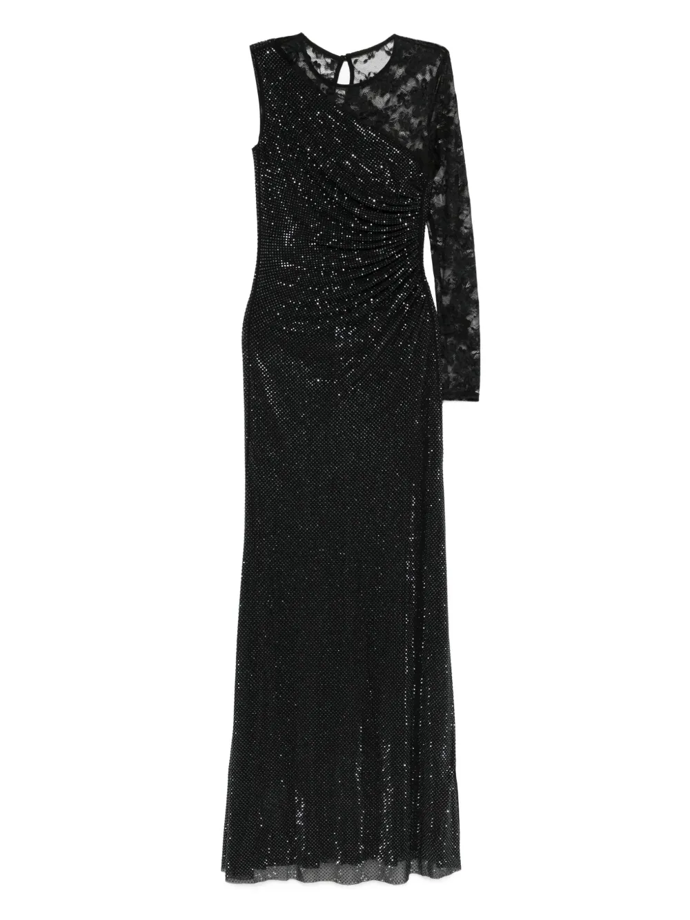Self-Portrait rhinestone-embellished maxi dress Zwart