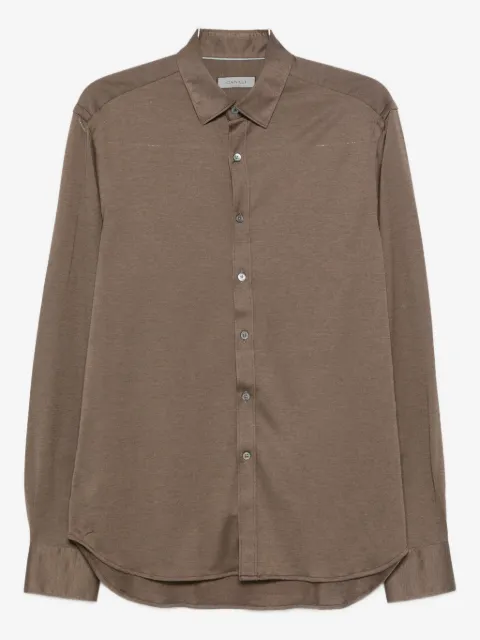Canali long-sleeve cotton-blend shirt
