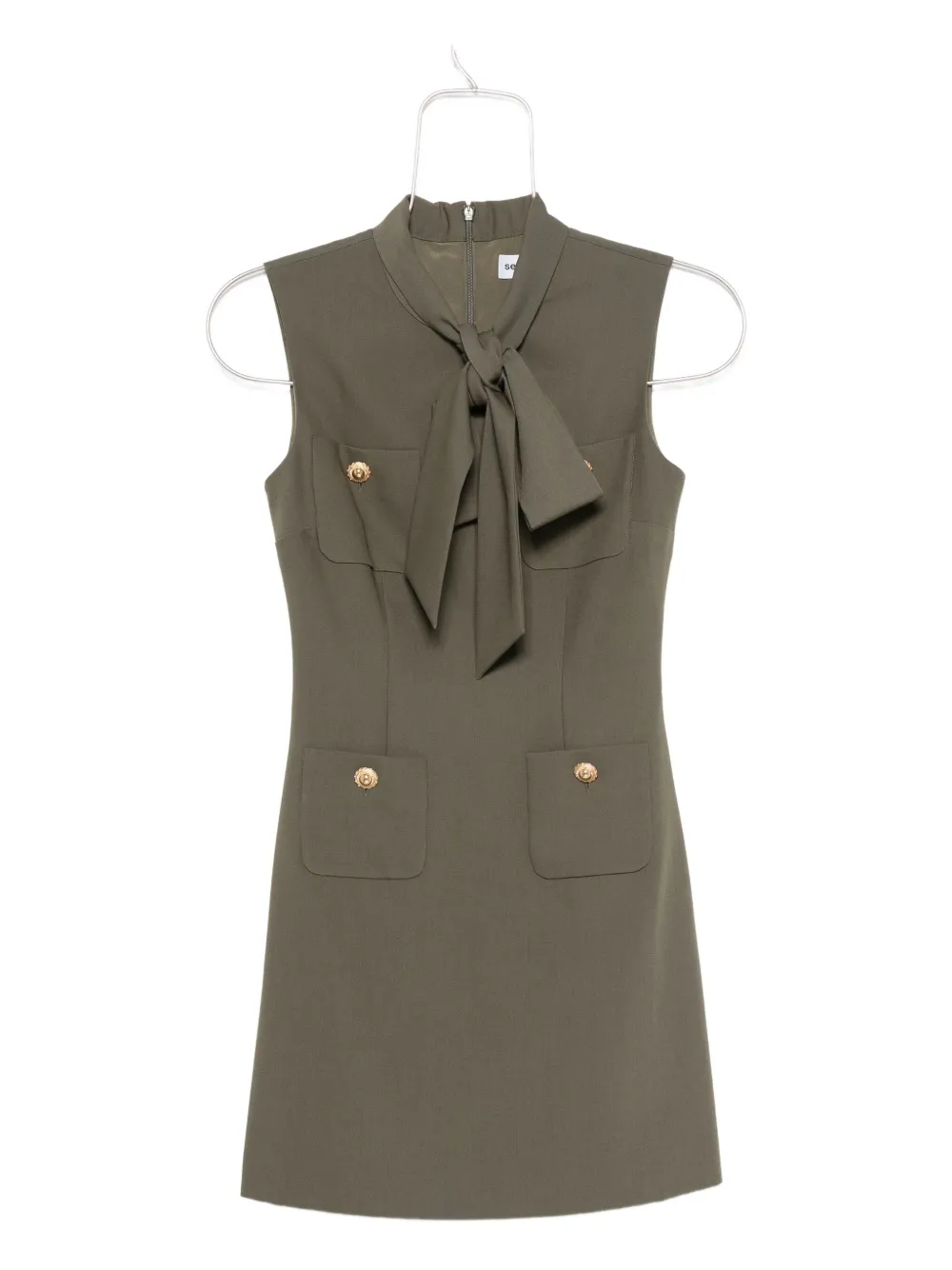 Self-Portrait twill mini dress Groen