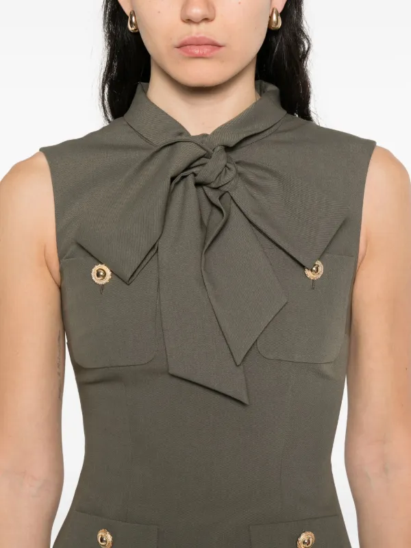 その他 20241111 Portrait Self-Portrait Twill Mini Dress | Green | FARFETCH