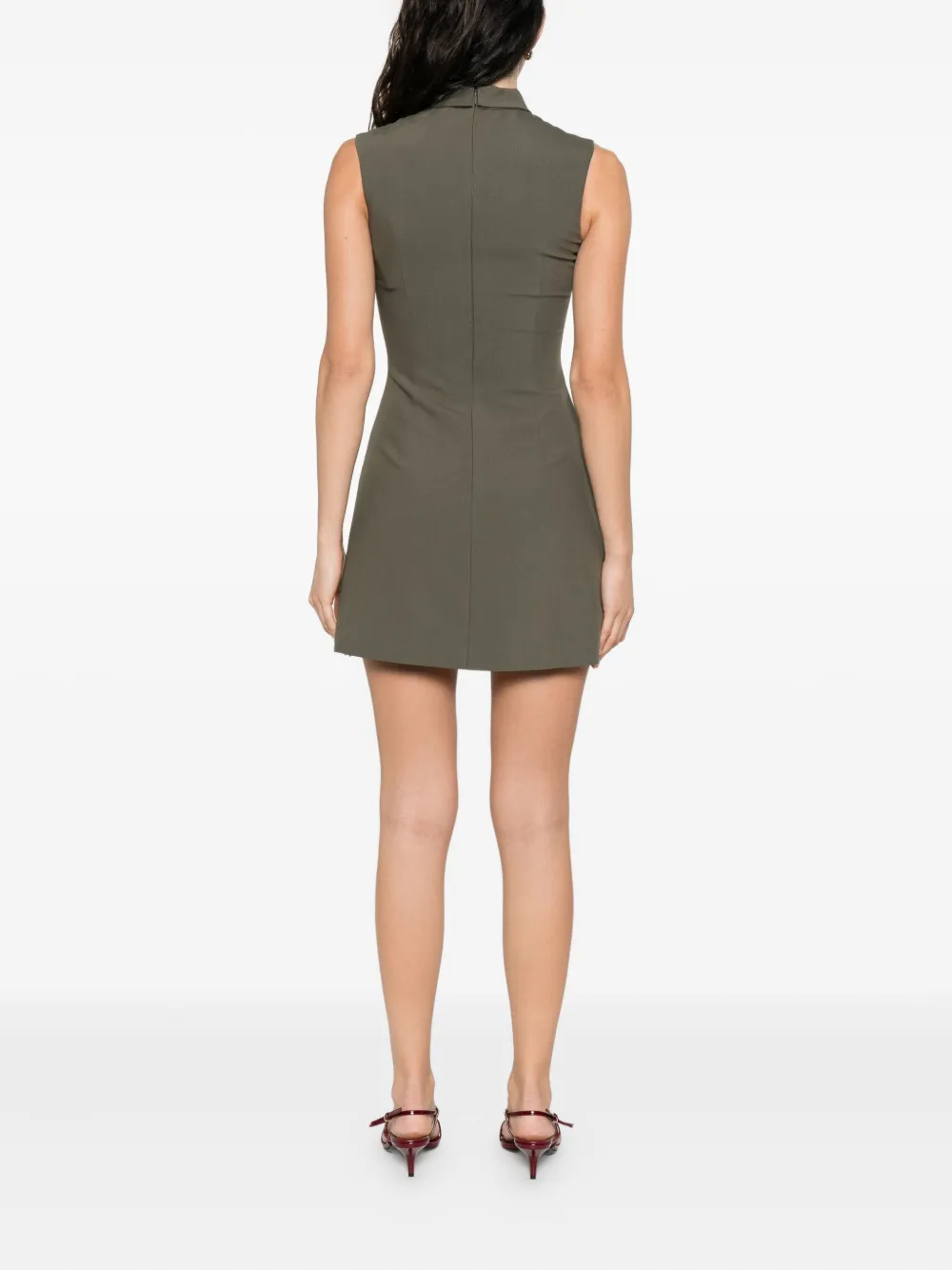 Self-Portrait twill mini dress Groen