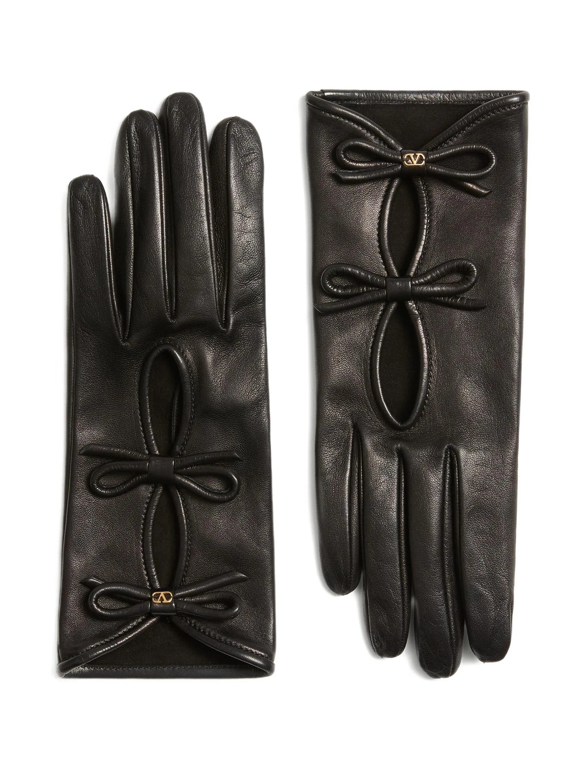 Valentino Garavani bow-embellished leather gloves