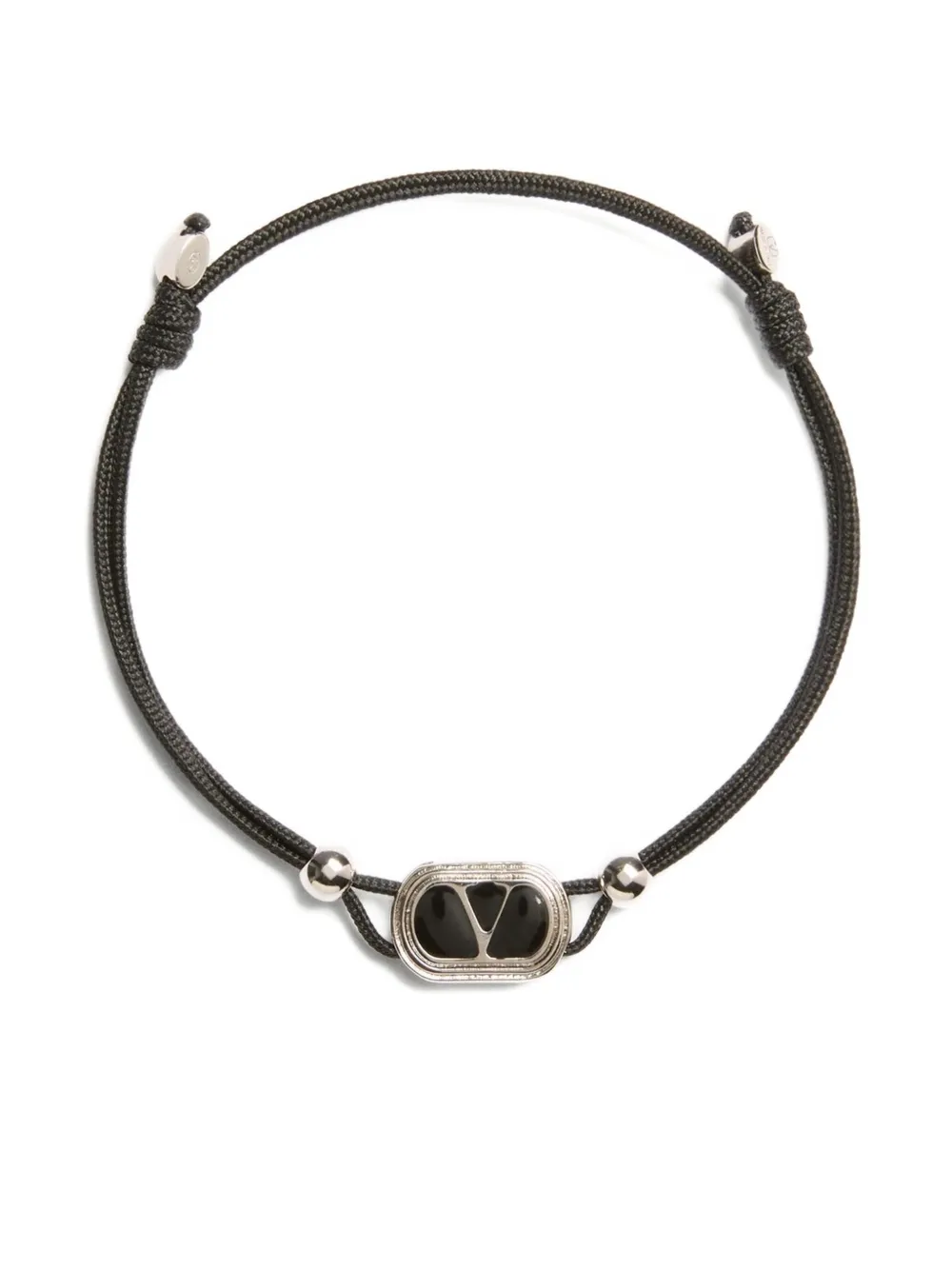 Valentino Garavani Bracciale ovale con logo V - Nero