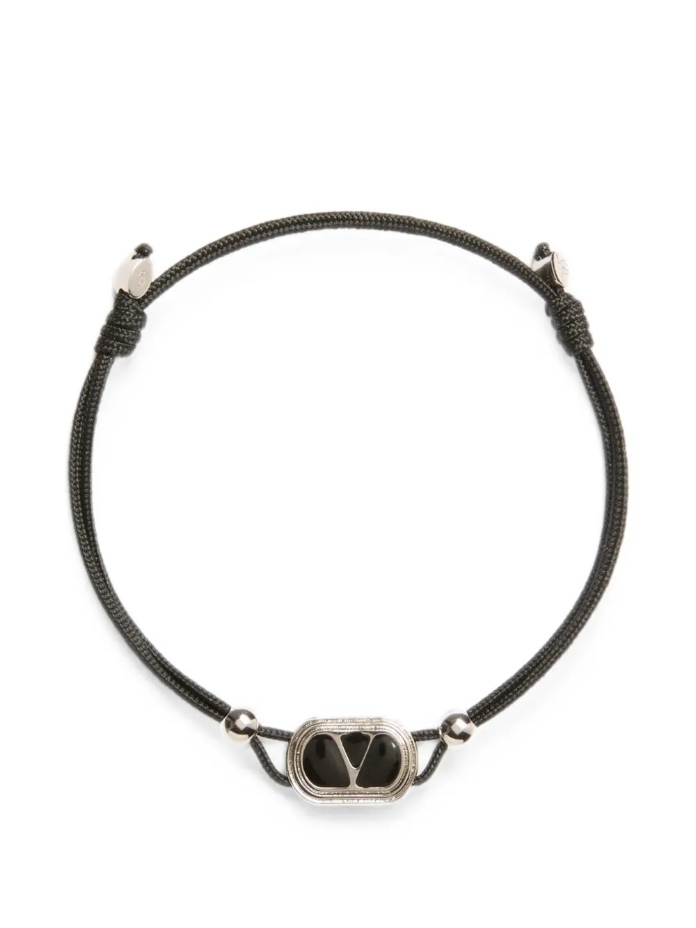 Valentino Garavani Bracciale ovale con logo V - Nero